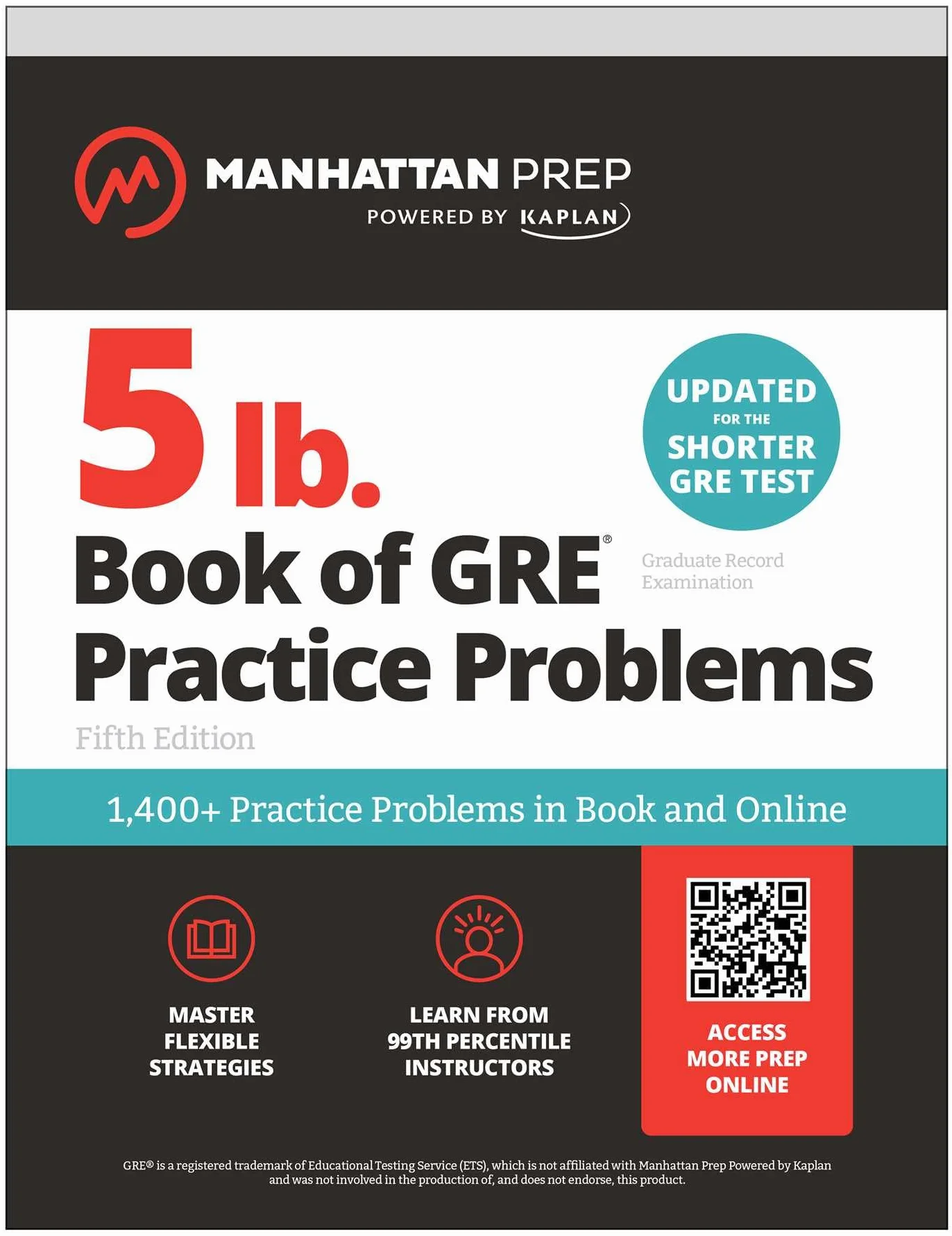 Manhattan Prep 5 lb Book of GRE Practice Problems 1400+ Online