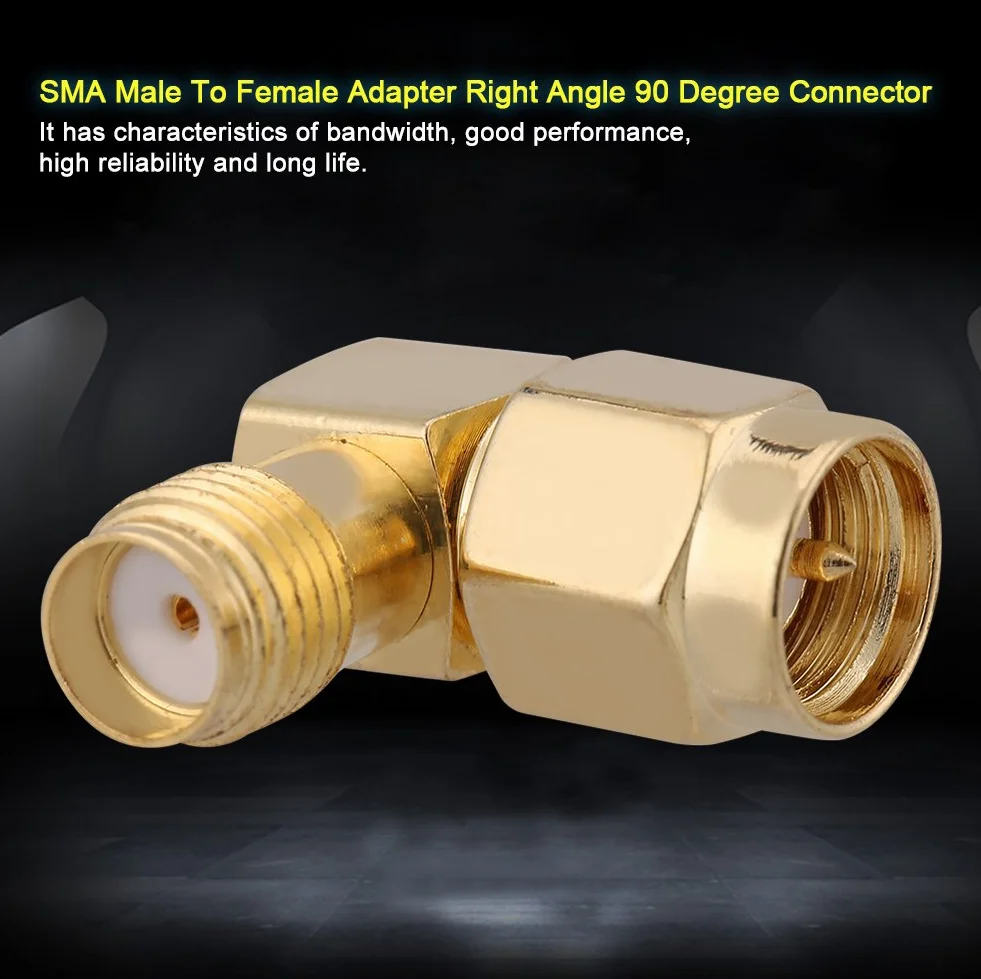Walfront Adapter SMA kątowy 90° złącze koncentryczne RF do anteny Wi-Fi