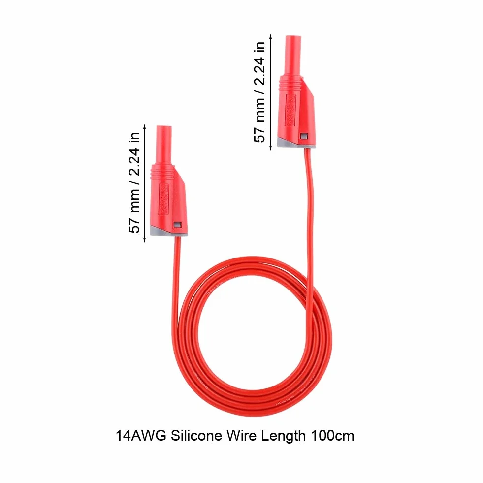 5 sztuk 3,3 stopy P1050-1 4mm przewód pomiarowy wtyczka bananowa bezpieczeństwo miękki silikon drut stos przewód pomiarowy 14AWG do multimetru