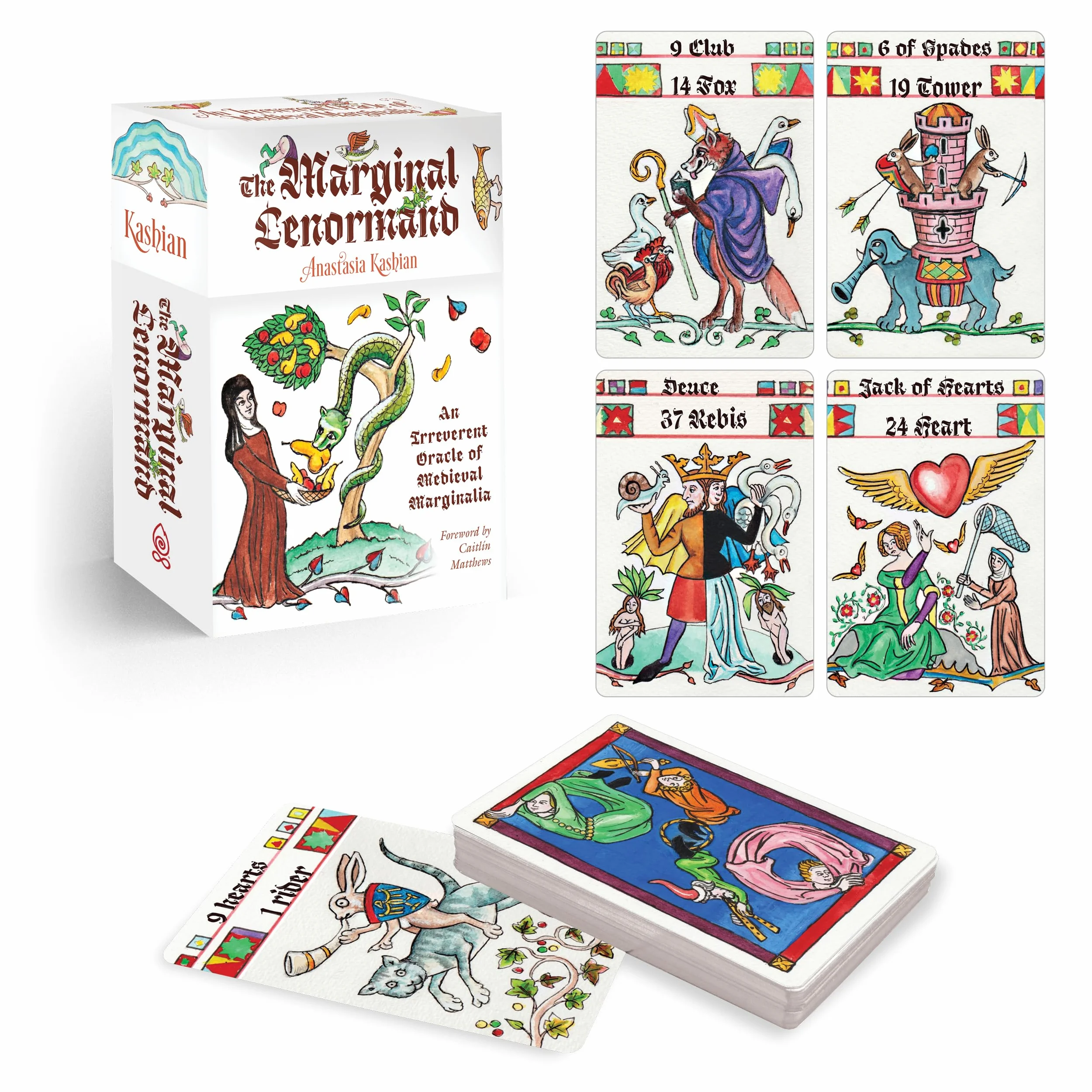 The Marginal Lenormand: An Irreverent Oracle of Medieval Marginalia (37 Cards and Guide Book)