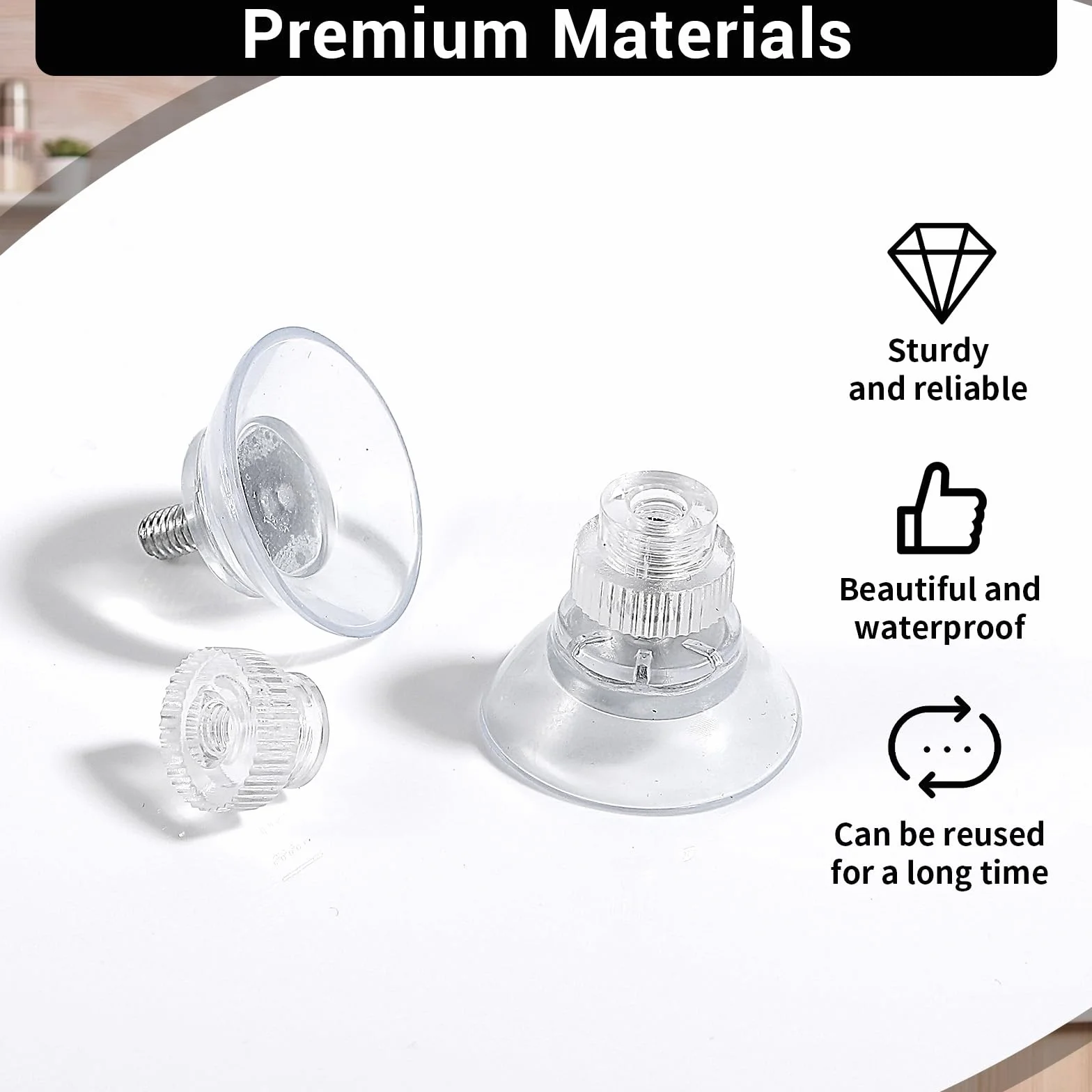 JIEYAO 12 szt. mini przyssawek z tworzywa sztucznego, 25 mm, przezroczyste tworzywo sztuczne, ze śrubami, mała bardzo mocna przyssawka do okien, łazienek, szklanych ścian, osłon przeciwsłonecznych do