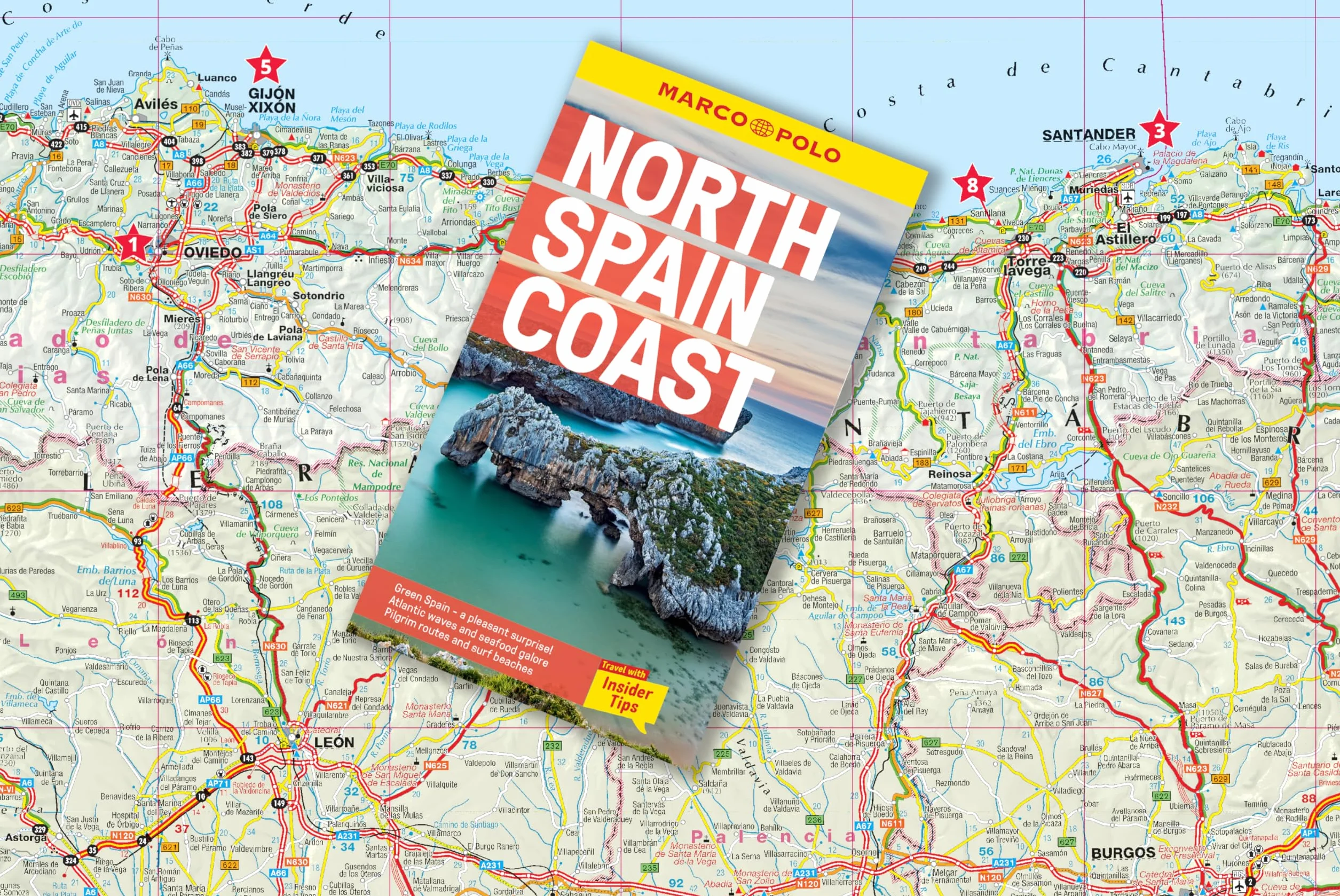 North Spain Coast Marco Polo Pocket Travel Guide - with pull out map