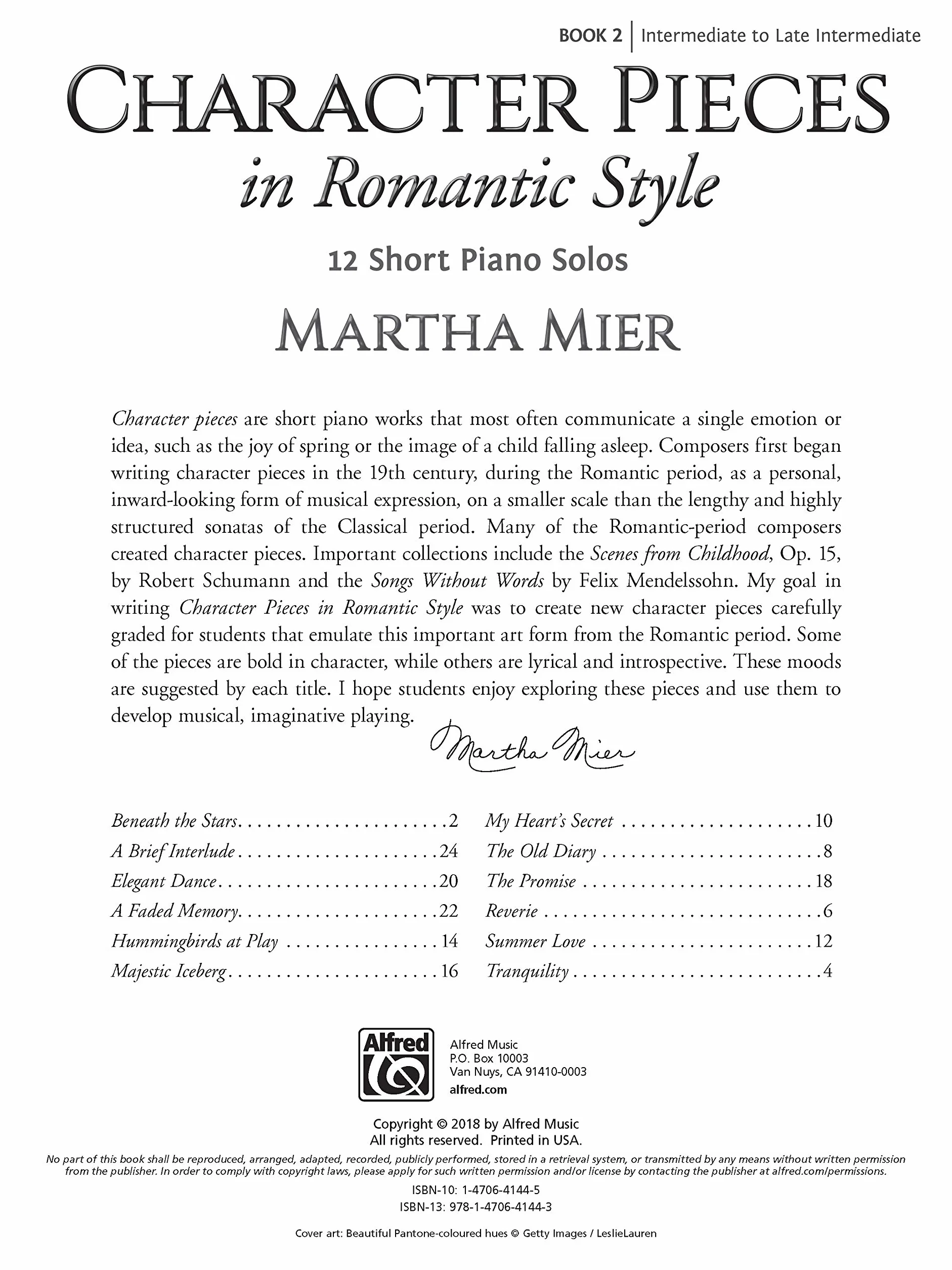 Character Pieces in Romantic Style, Book 2: 12 Short Piano Solos