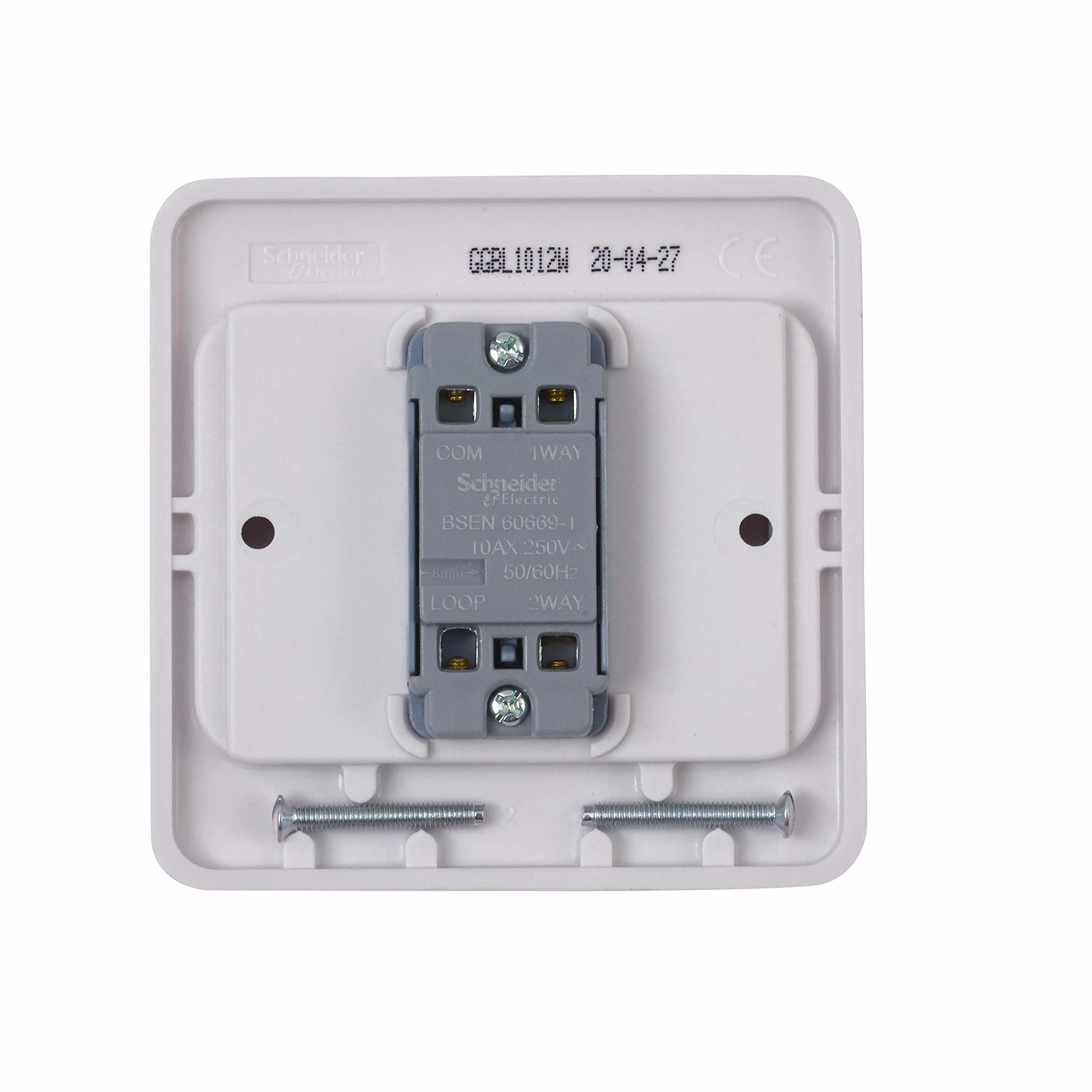 Schneider Electric GGBL1012W Lisse szeroki przełącznik kołyskowy, 1 gang, 2-drożny, 10AX, biały - opakowanie 10 szt.