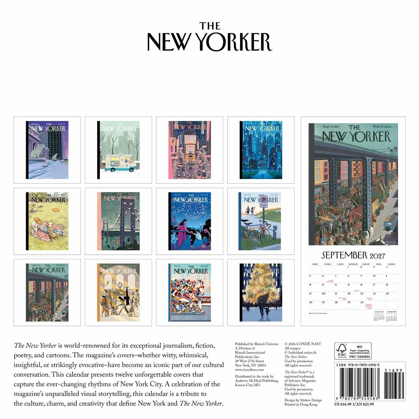 The New Yorker: A City in Covers 2027 Wall Calendar