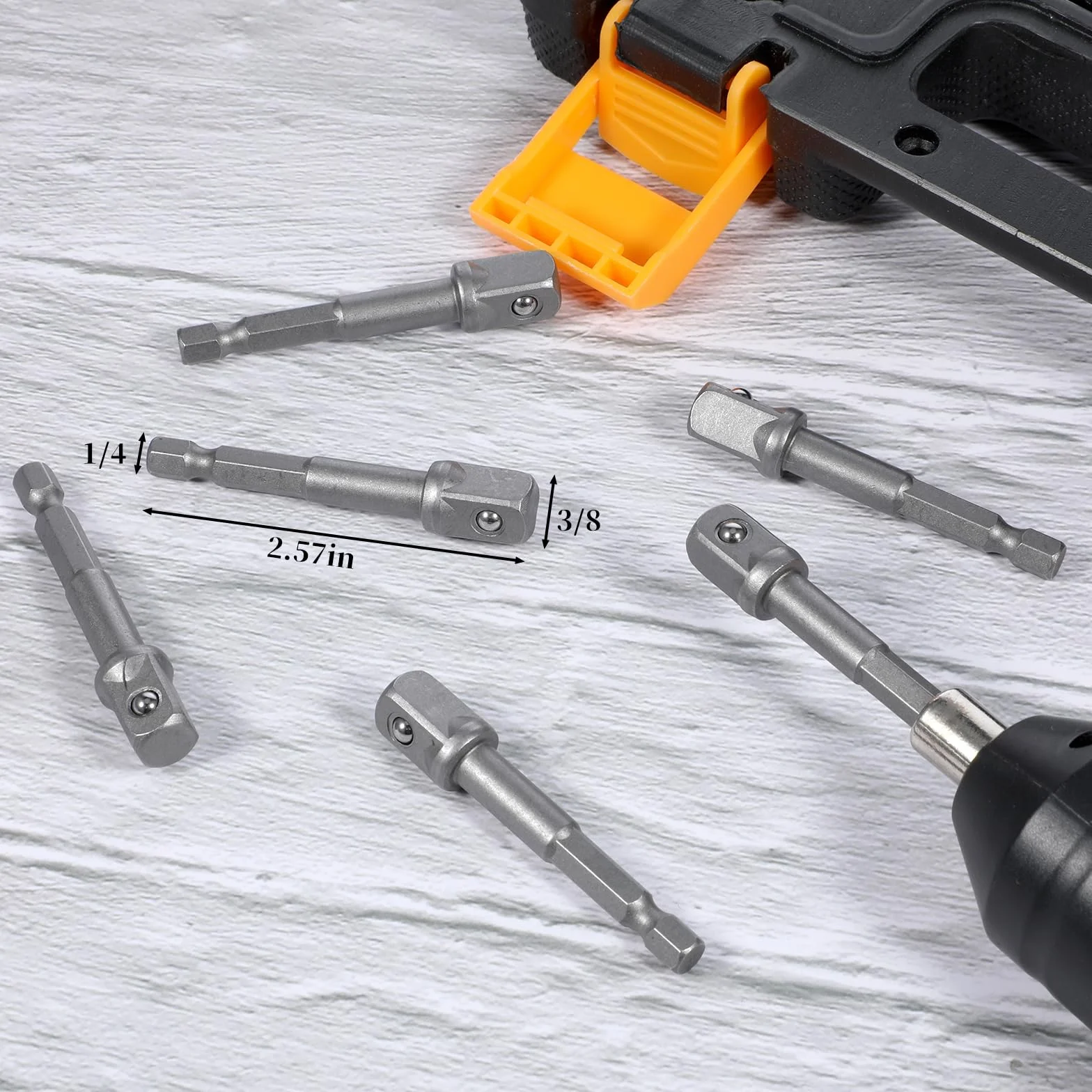 Adapter do kluczy nasadowych 6-częściowy, sześciokątny 3/8 do 1/4", do wiertarki i wkrętarki akumulatorowej