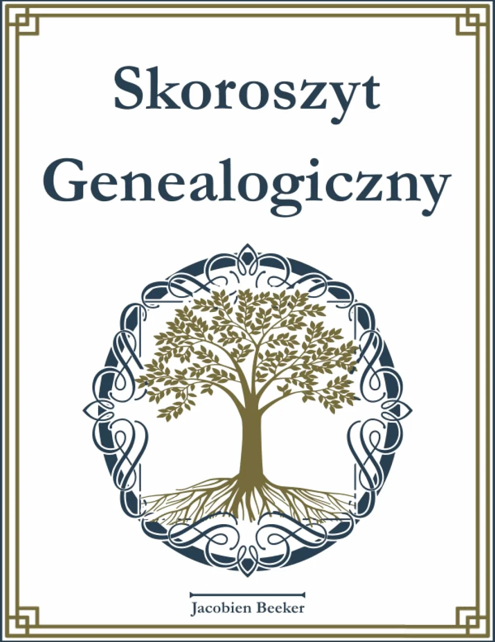 Skoroszyt genealogiczny 127 arkuszy danych przodków indeks nazwisk tablica 7 pokoleń dziennik badań lista zadań notatki