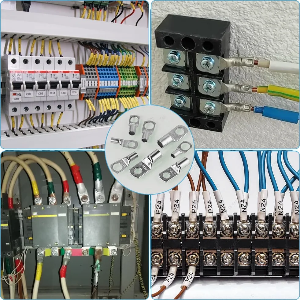 Flintronic 20 szt. ocynowanych miedzianych złączy zaciskowych SC25-8 pierścieniowych M8