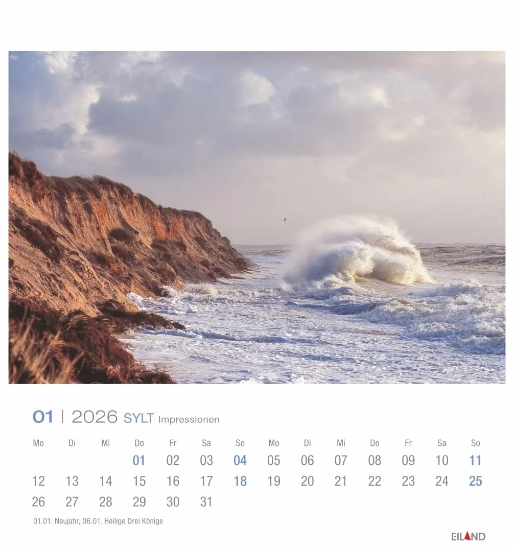 Sylt Impressionen Postkartenkalender 2026: Die schönsten Seiten der Insel, Fotokalender mit monatlichen Postkarten