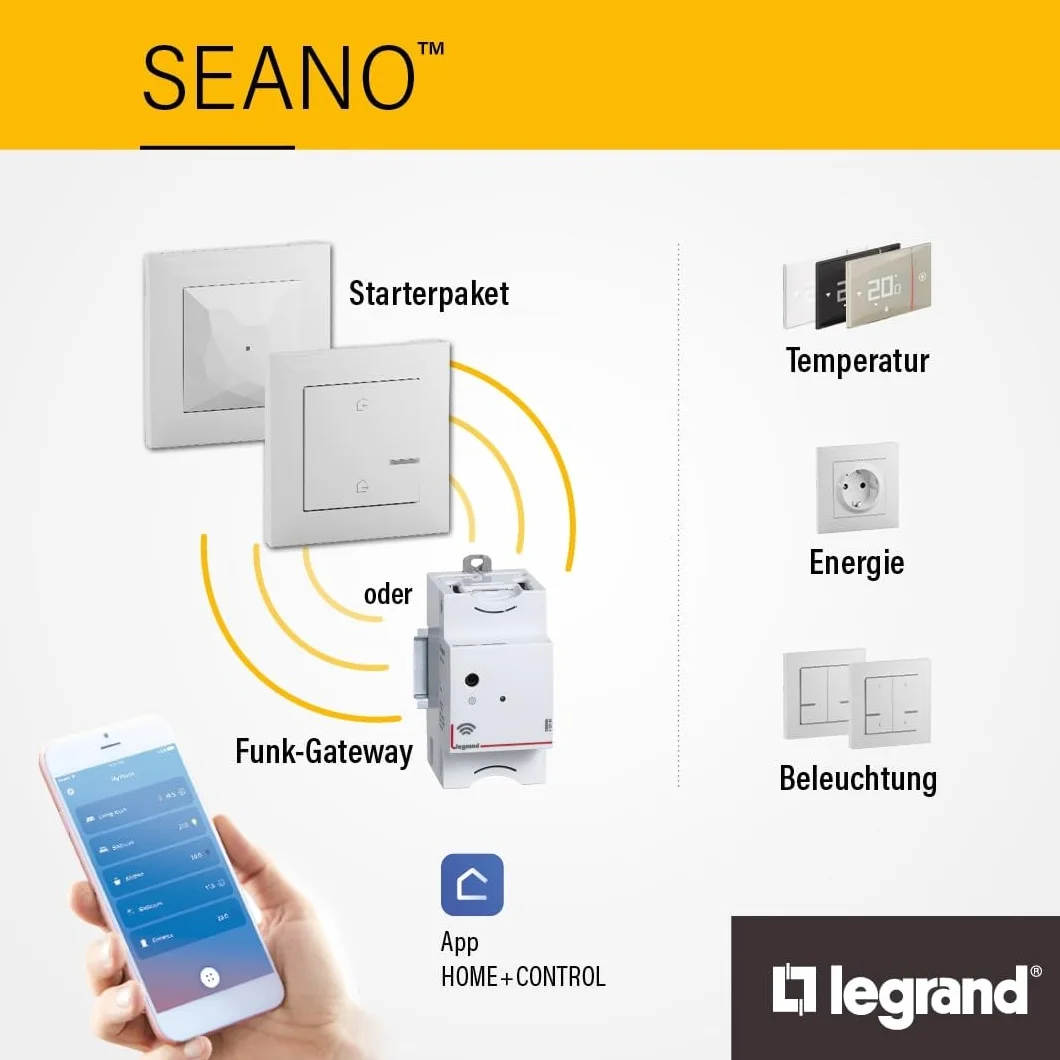 LEGRAND SEANO Netatmo nadajnik ścienny 1-drożny czarny Smart Home