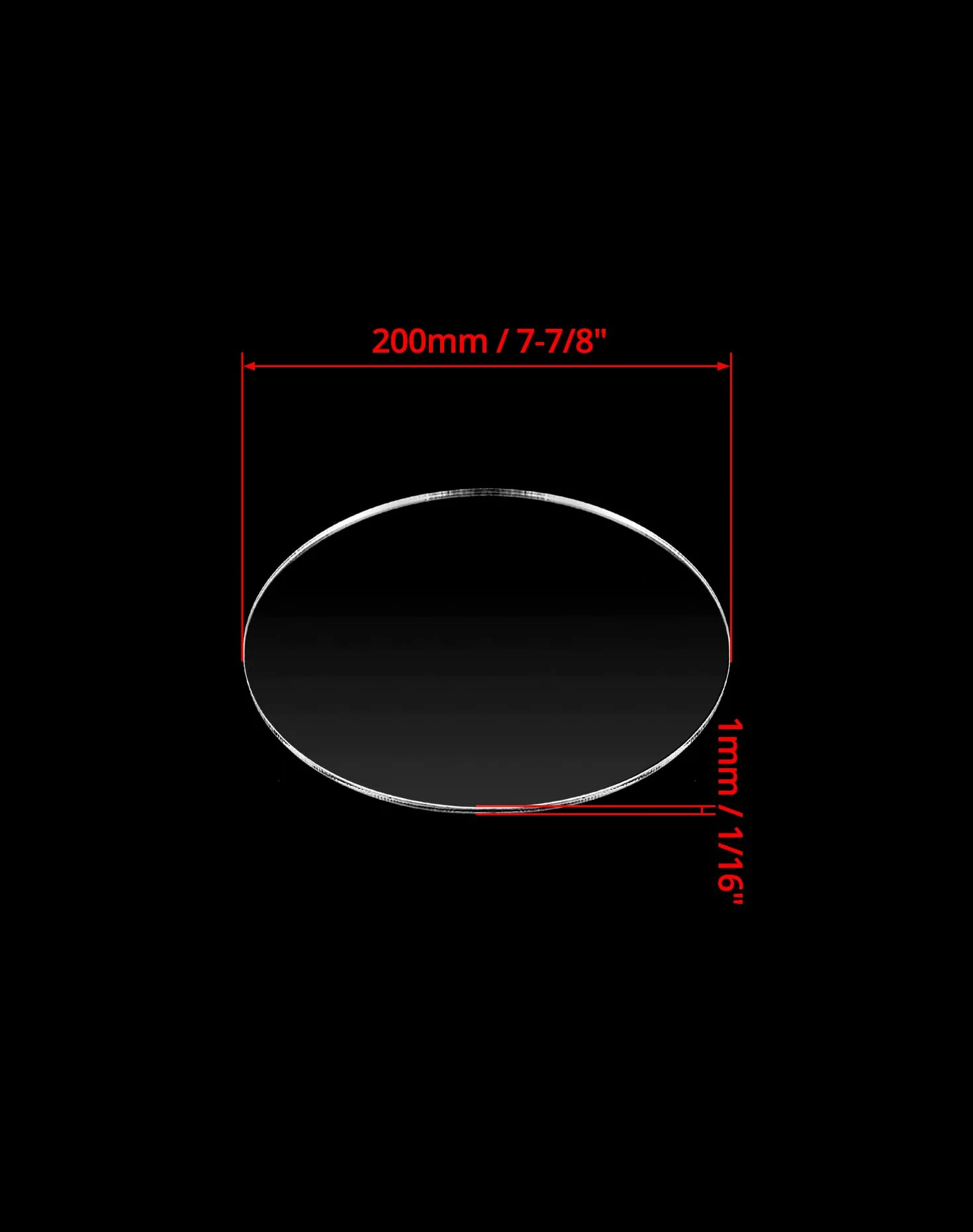 QWORK® Zestaw 10 Okrągłych Arkuszy Akrylowych Bezbarwnych - Grubość 1mm - Do Ramek Do Obrazów, Ekspozytorów Na Torty, Kartki Party Place (20cm)