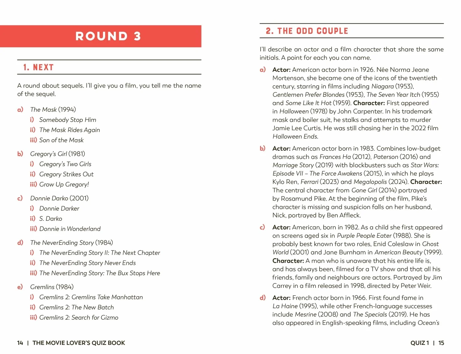 The Movie Lover's Quiz Book: Over 900 Questions on Films, Stars & Directors