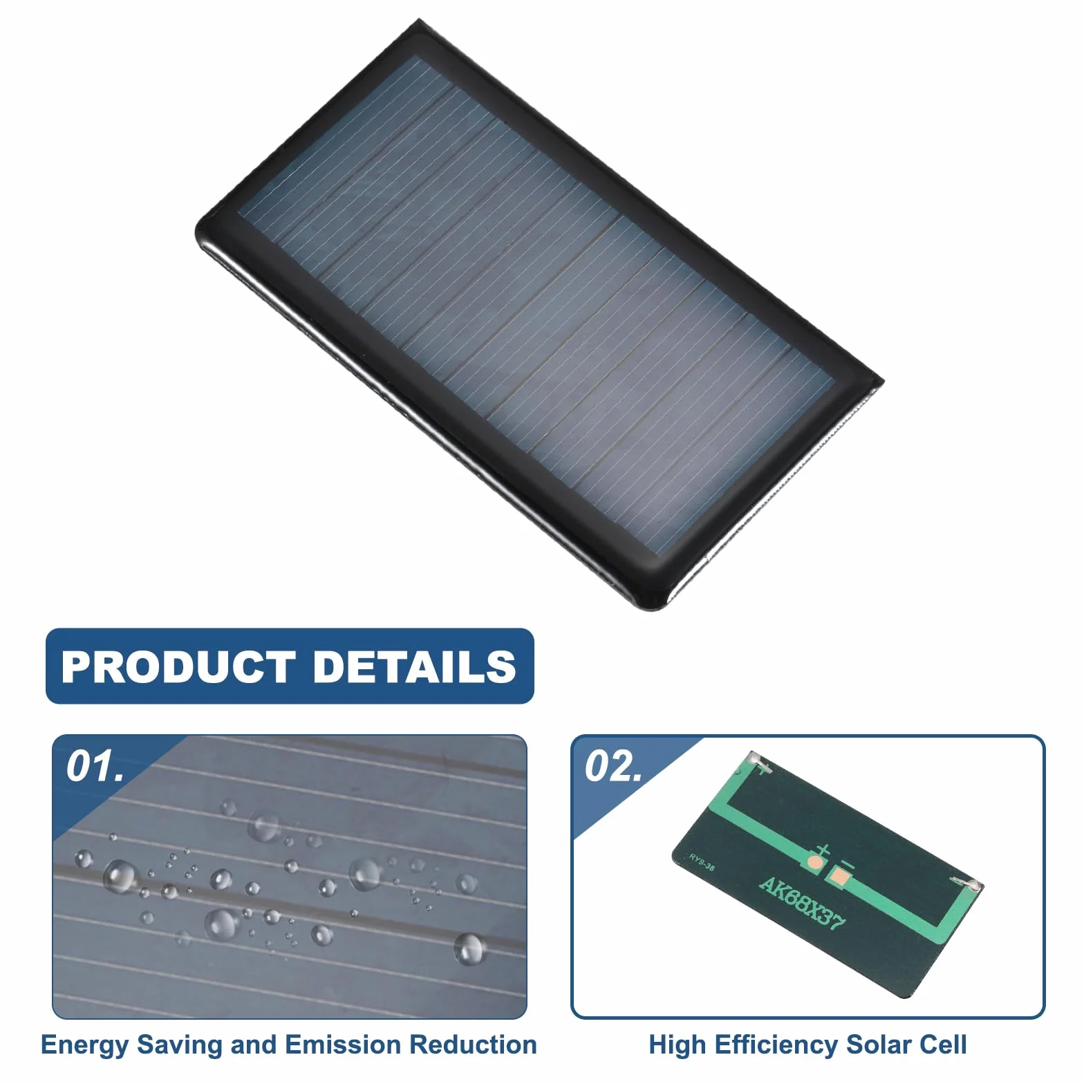 QUARKZMAN 2 sztuki 5 V 0,3 W 0,06 A mini moduły słoneczne do energii słonecznej, małe ogniwa fotowoltaiczne do ładowania materiałów elektrycznych DIY, zestaw systemów solarnych, 2,68" x 1,46"