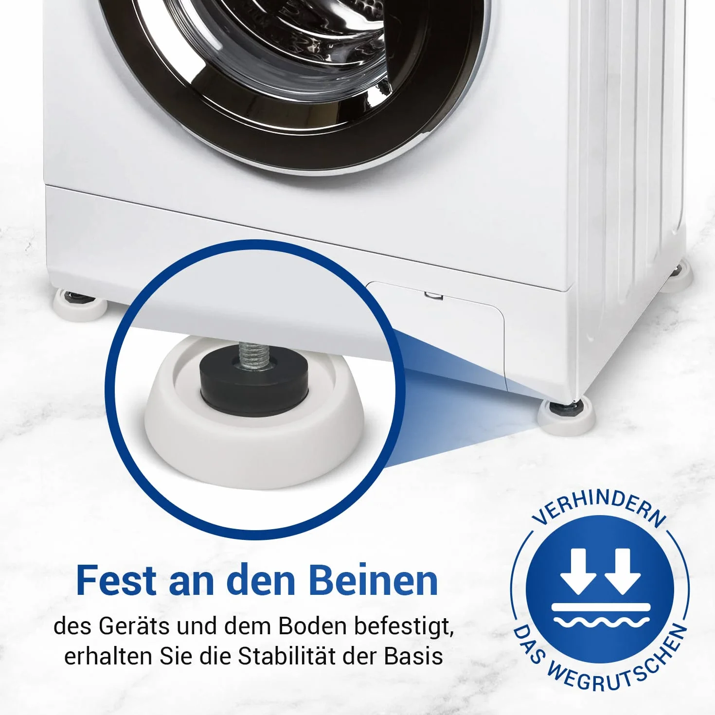 VIOKS Uniwersalny amortyzator drgań do pralek i suszarek, amortyzator wibracyjny, podkładka pod pralkę, akcesoria do Bosch Privileg Siemens, amortyzator wibracyjny, gumowe nóżki, antywibracyjne