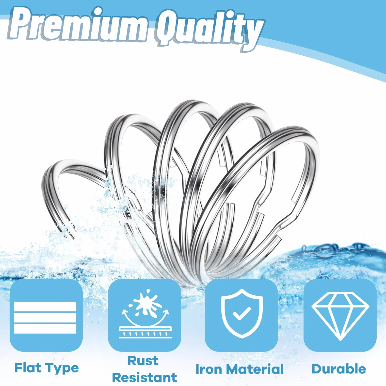 Metalowe O-ringi Dzielony Pierścień Breloczek 80 szt. Srebrne Otwarte Pierścienie Skokowe