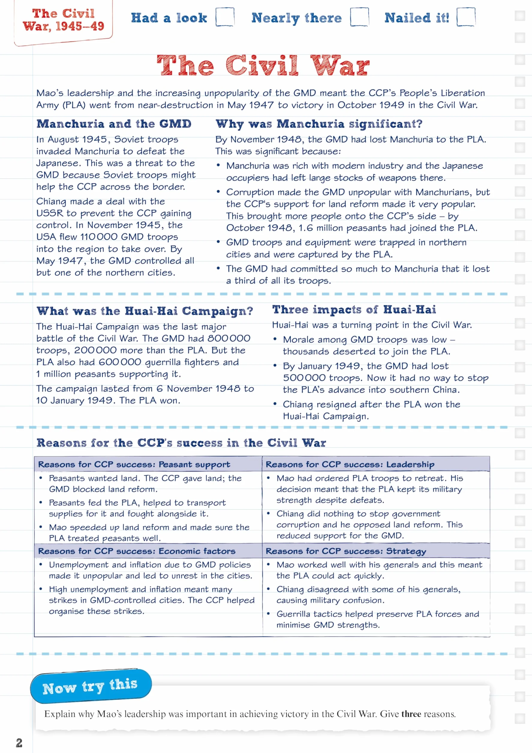 Revise Edexcel GCSE (9-1) History Mao's China Revision Guide and Workbook