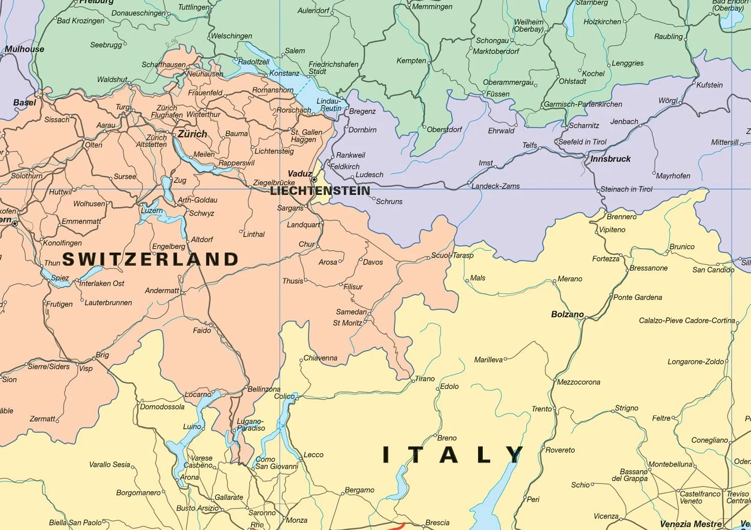 Collins Rail Map of Europe