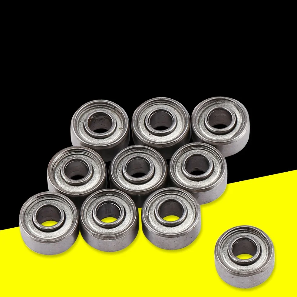 10 sztuk 693ZZ Deep Groove łożysko kulkowe miniaturowe podwójne gumowe łożysko kulkowe trwałe czarne uniwersalne do małych wrotków do drukarki 3D 3 x 8 x 4 mm