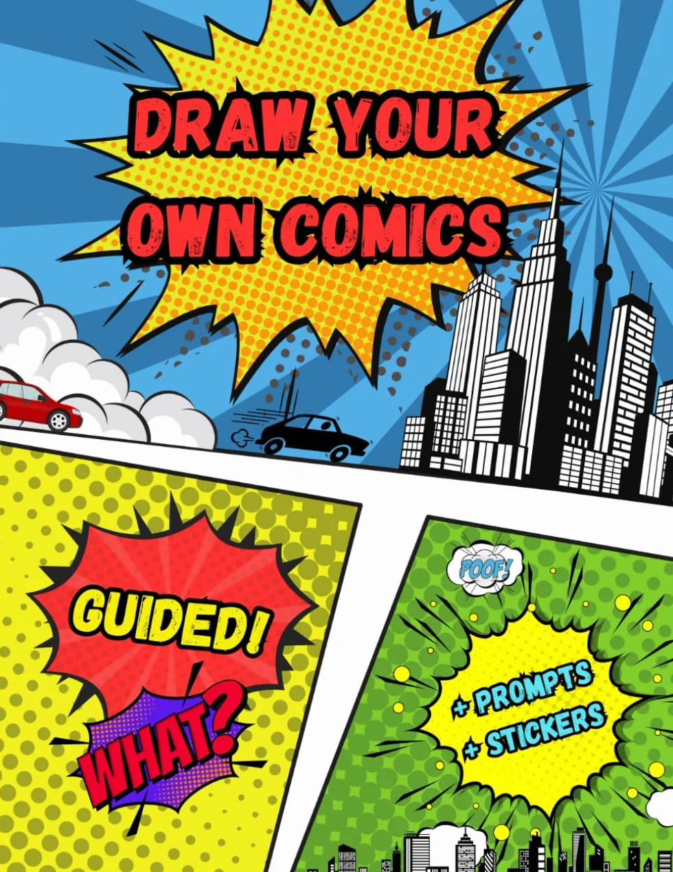 Draw Your Own Comics: Guided and Blank Comic Book for Kids, Teens, and Adults