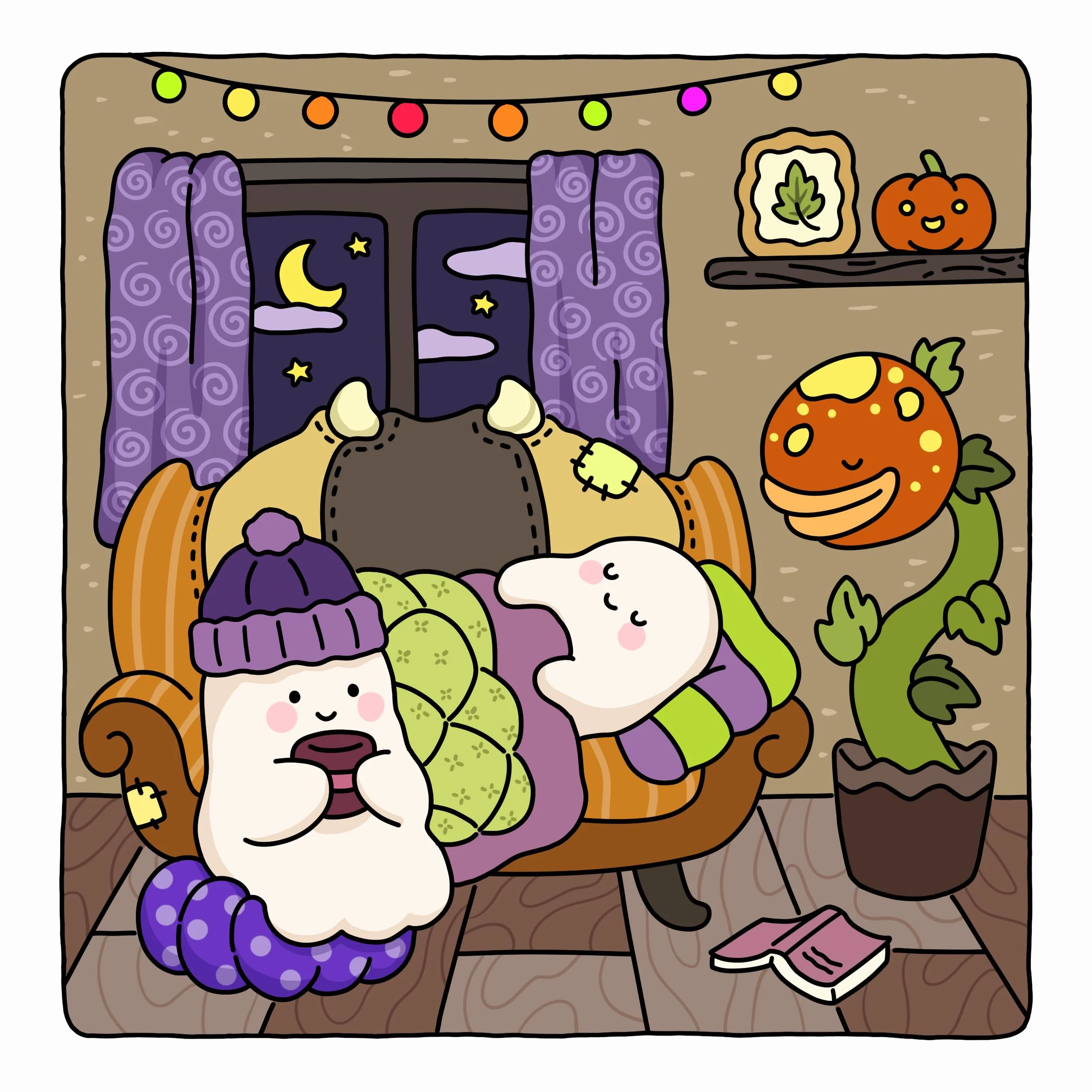 Spooky Fuzzy: Cute Creepy Coloring Book for Adults and Teens