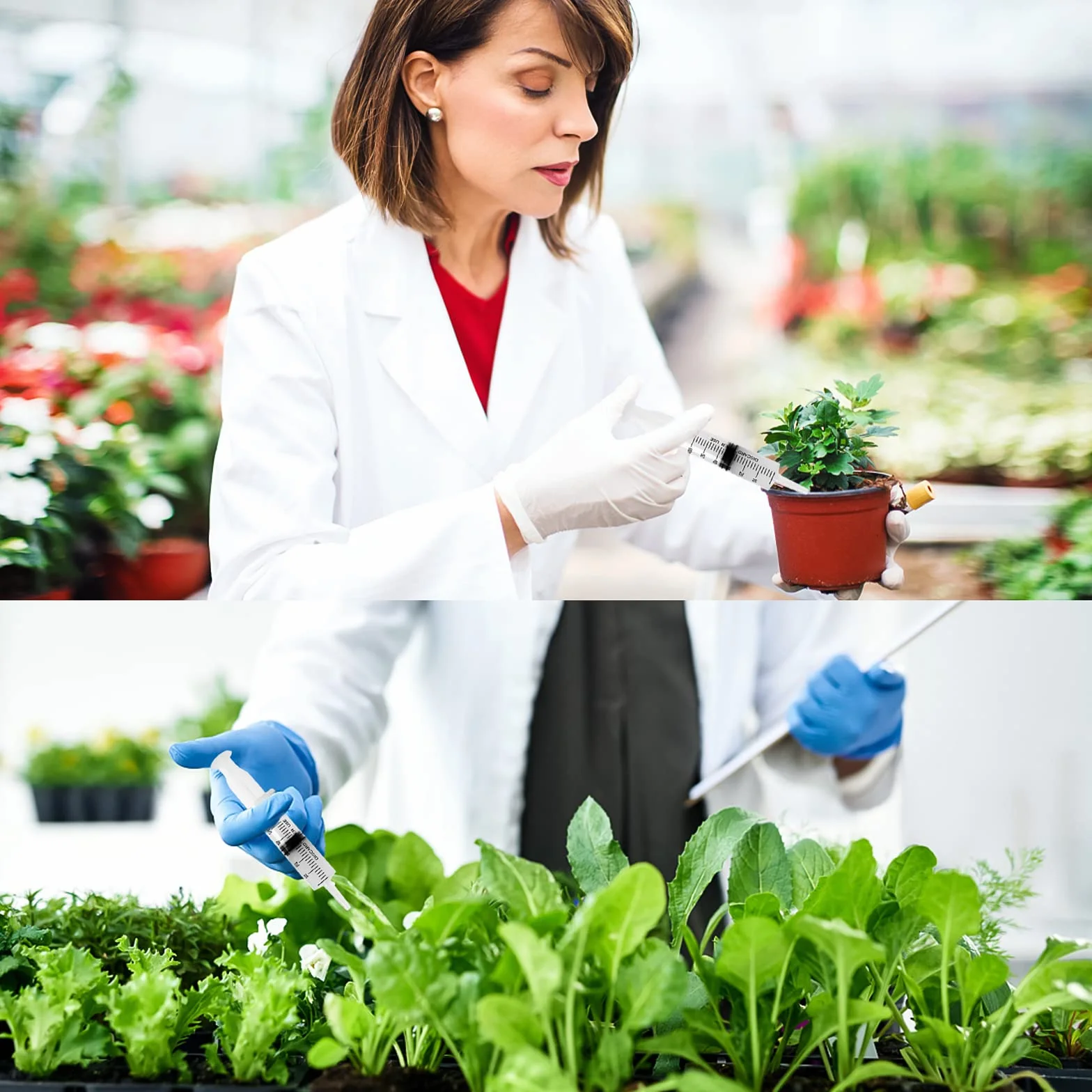 Plastikowa strzykawka 60 ml z wężem do laboratorium i ogrodu