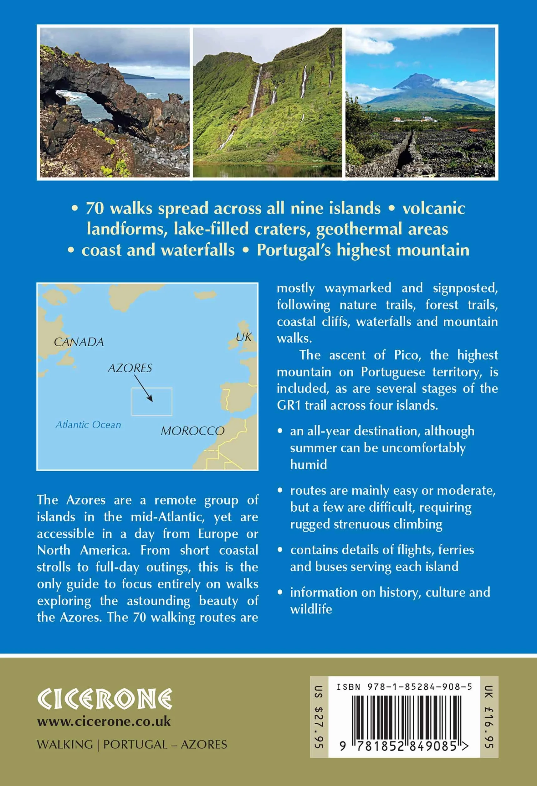 Walking on the Azores: 70 Routes Across Sao Miguel, Santa Maria, Terceria, Graciosa, Sao Jorge, Pico, Faial, Flores and Corvo