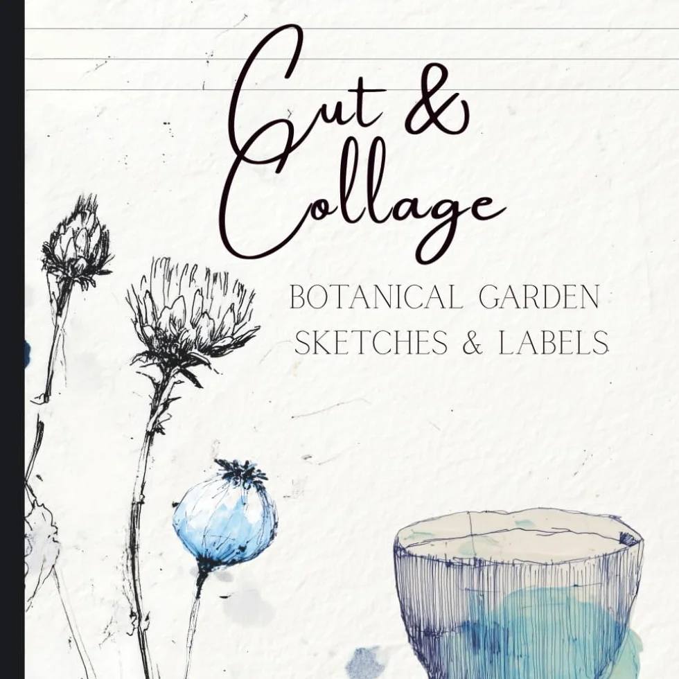 Cut & Collage Botanical Garden Sketches & Labels Decorative Elements for Journals Scrapbooking DIY