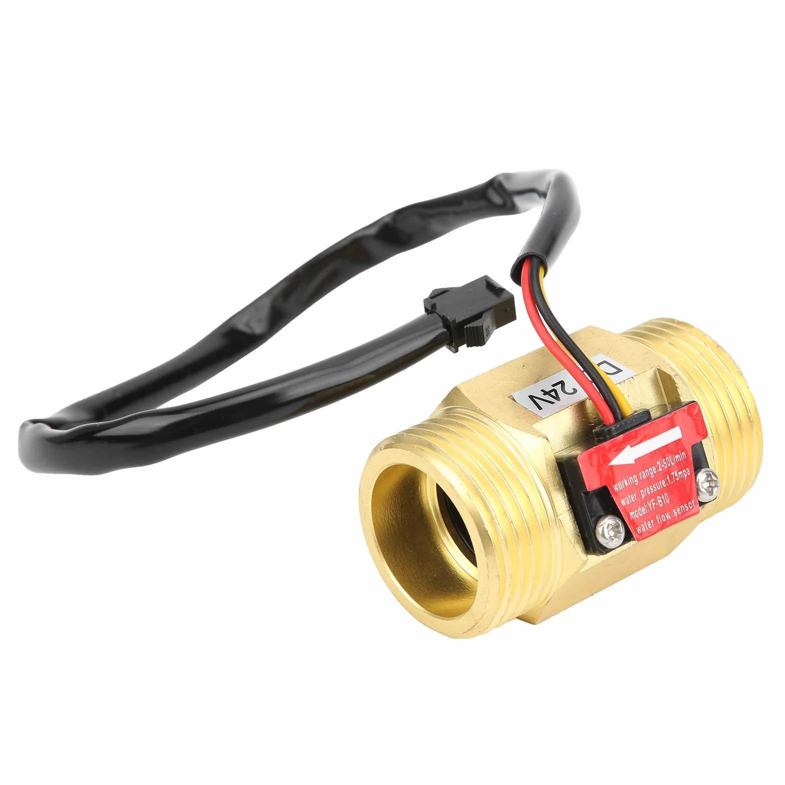 Mosiężny czujnik przepływu wody Halla 2~50 l/min DC 24 V do odwróconej osmozy