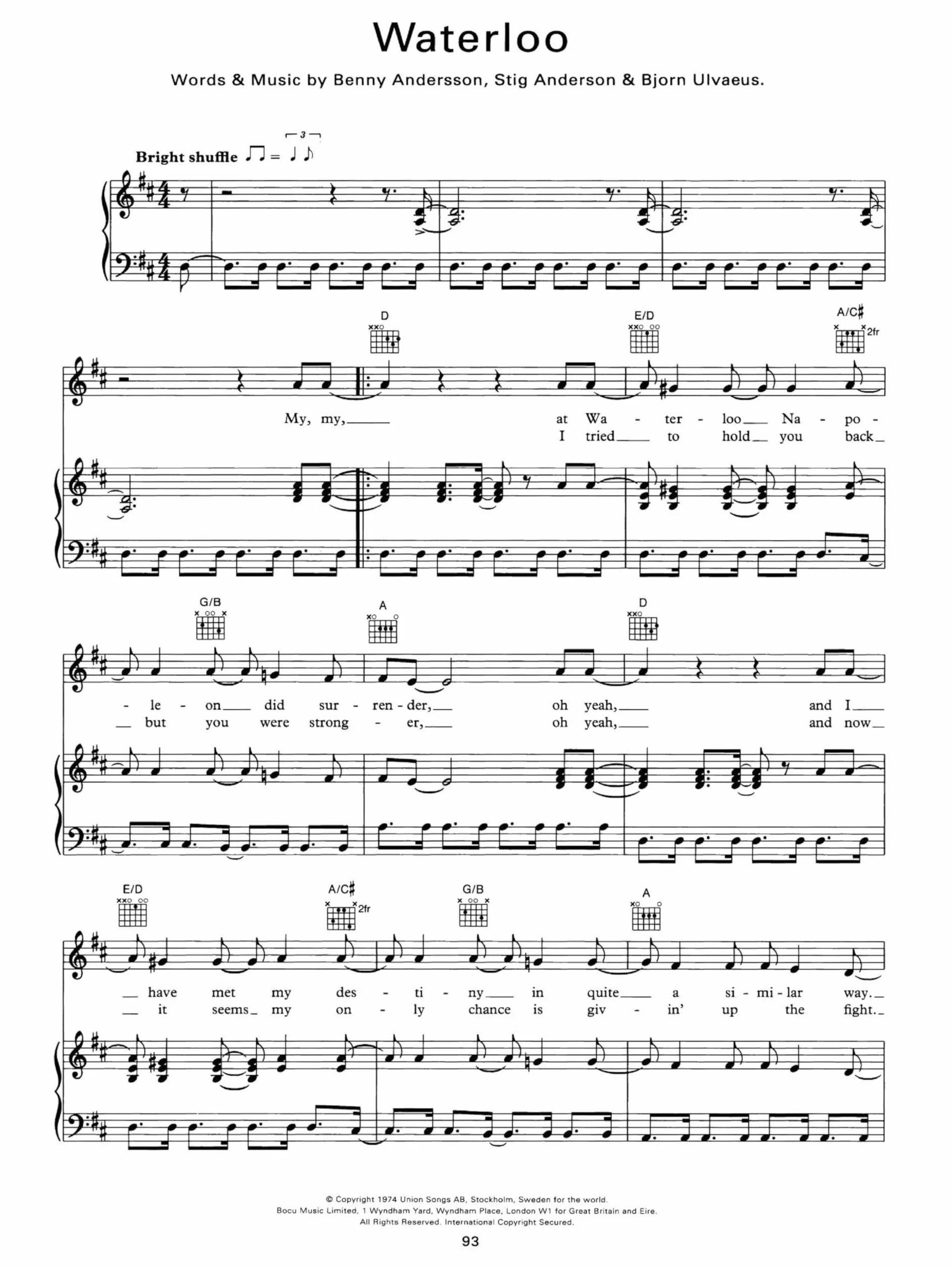 Abba : gold - greatest hits - piano, voix, guitare