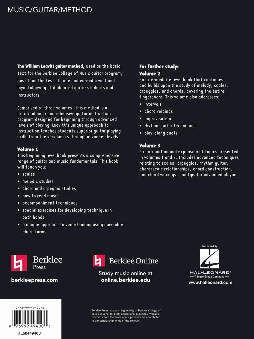 Berklee College of Music Presents: A Modern Method for Guitar (Volume 1): Guitar Technique