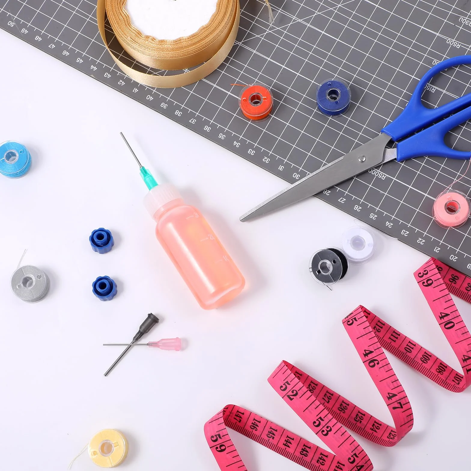 YUXIANLB 6 szt. butelek do wyciskania z końcówką igłową, butelki z aplikatorem kleju, 30 ml plastikowe butelki z kroplomierzem 14ga 16ga 18ga 20ga tępe igły do kleju, płynów, farb