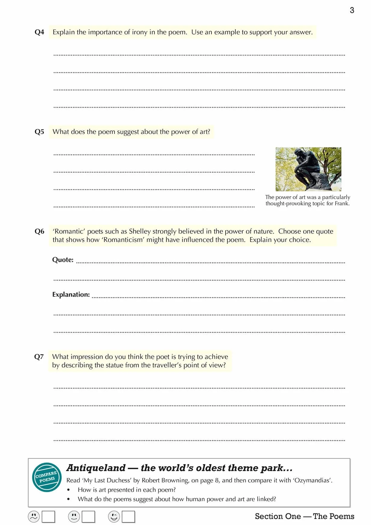 GCSE English Literature AQA Poetry Workbook: Power & Conflict Anthology (includes Answers)