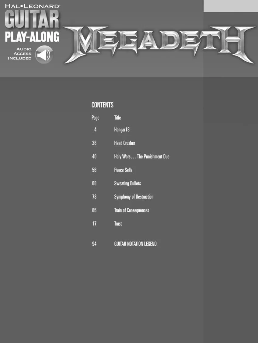 Megadeth Guitar Play-Along Volume 129 Guitare + CD
