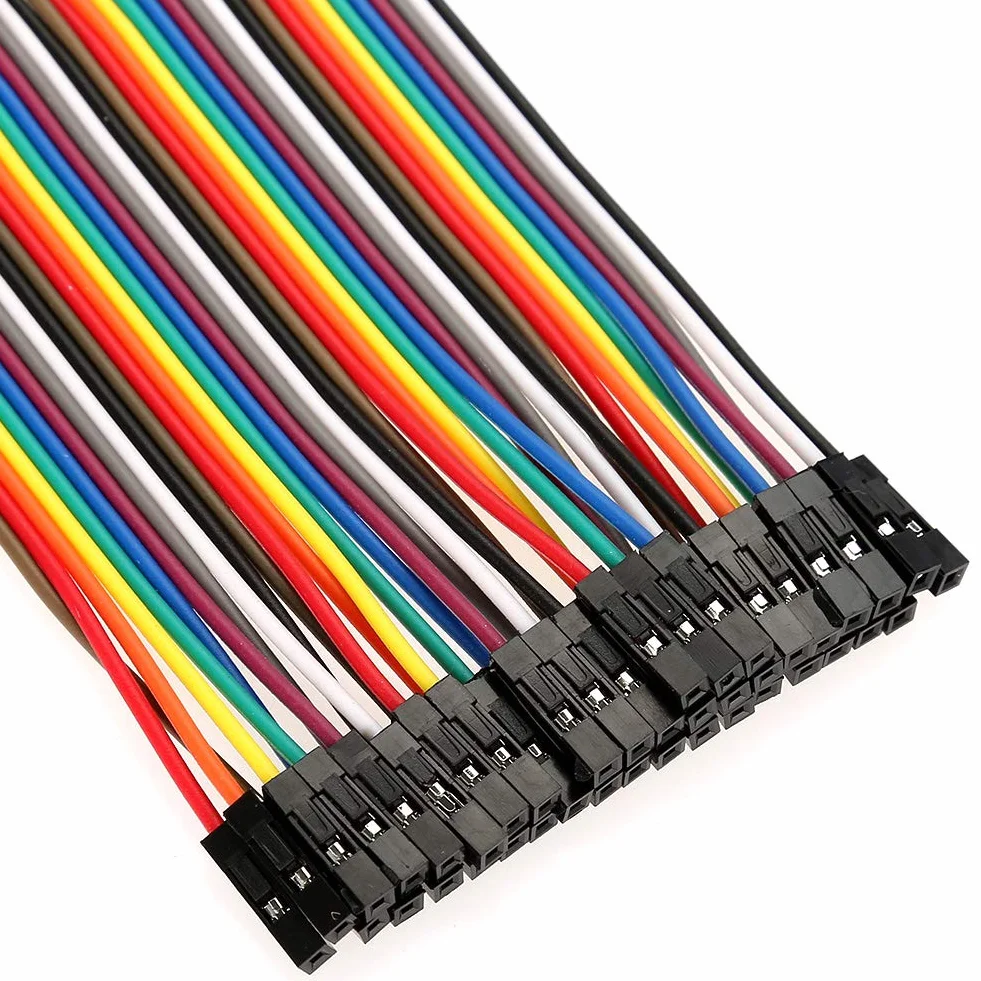 Akozon Breadboard kable 5 sztuk kolorowe 10cm zestaw przewodów połączeniowych 40pin męski na żeński do kabli