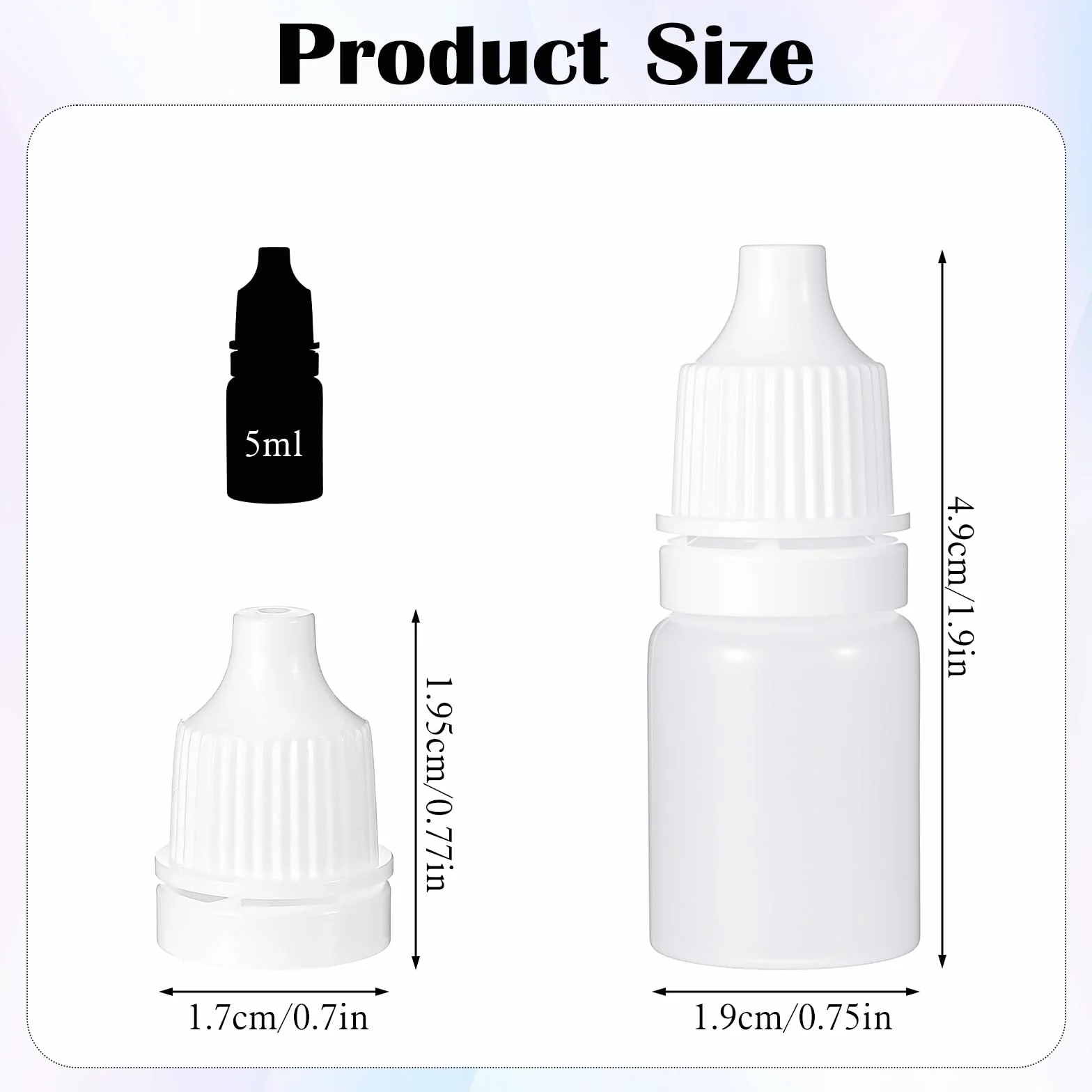 Plastikowa butelka ściskana 5ml z kroplomierzem, pusta butelka z pipetą do oczu