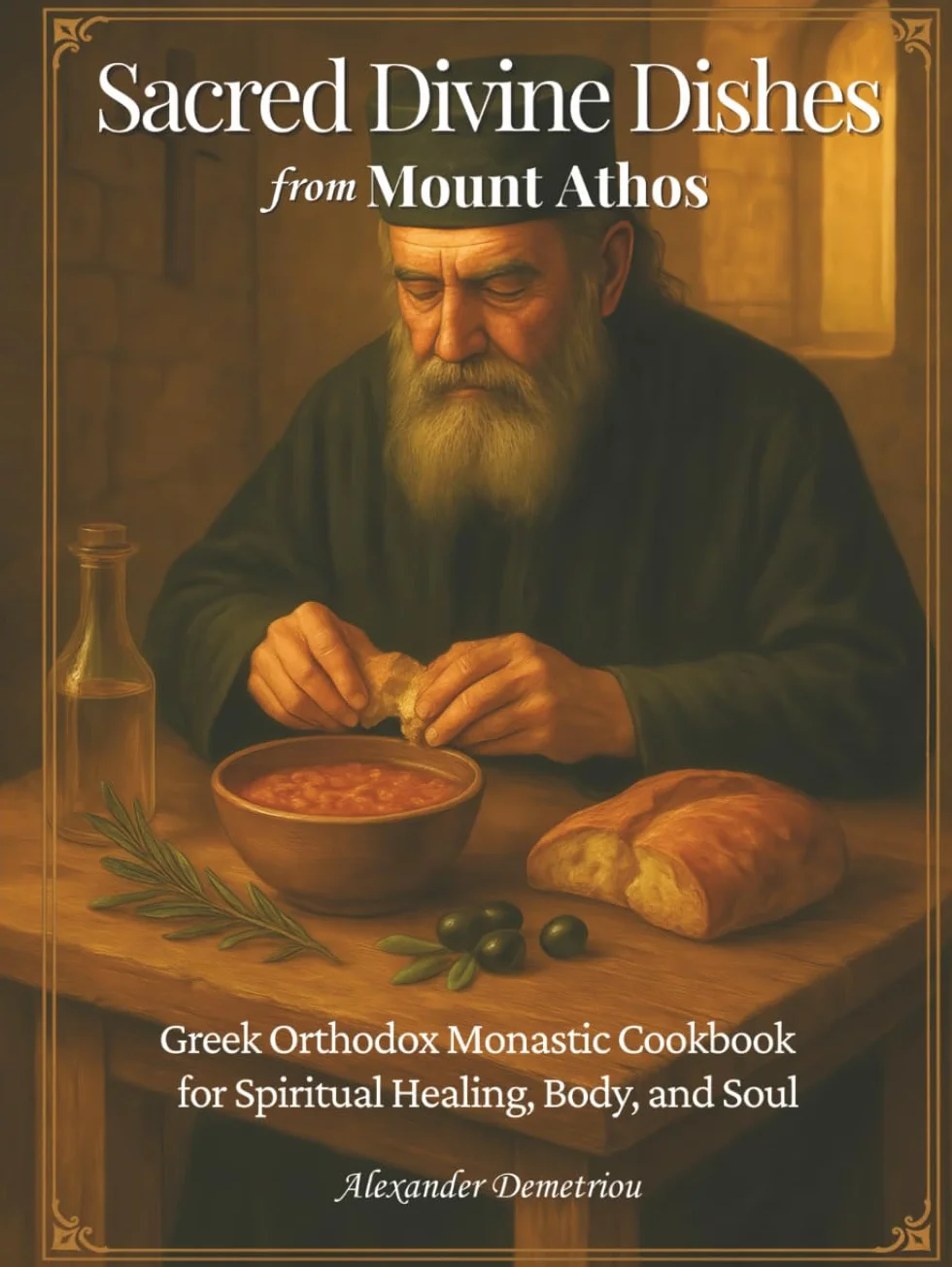 Sacred Divine Dishes from Mount Athos: Greek Orthodox Monastic Cookbook – Traditional Fasting Recipes and Simple Mediterranean Meals for Spiritual Healing, Body, and Soul