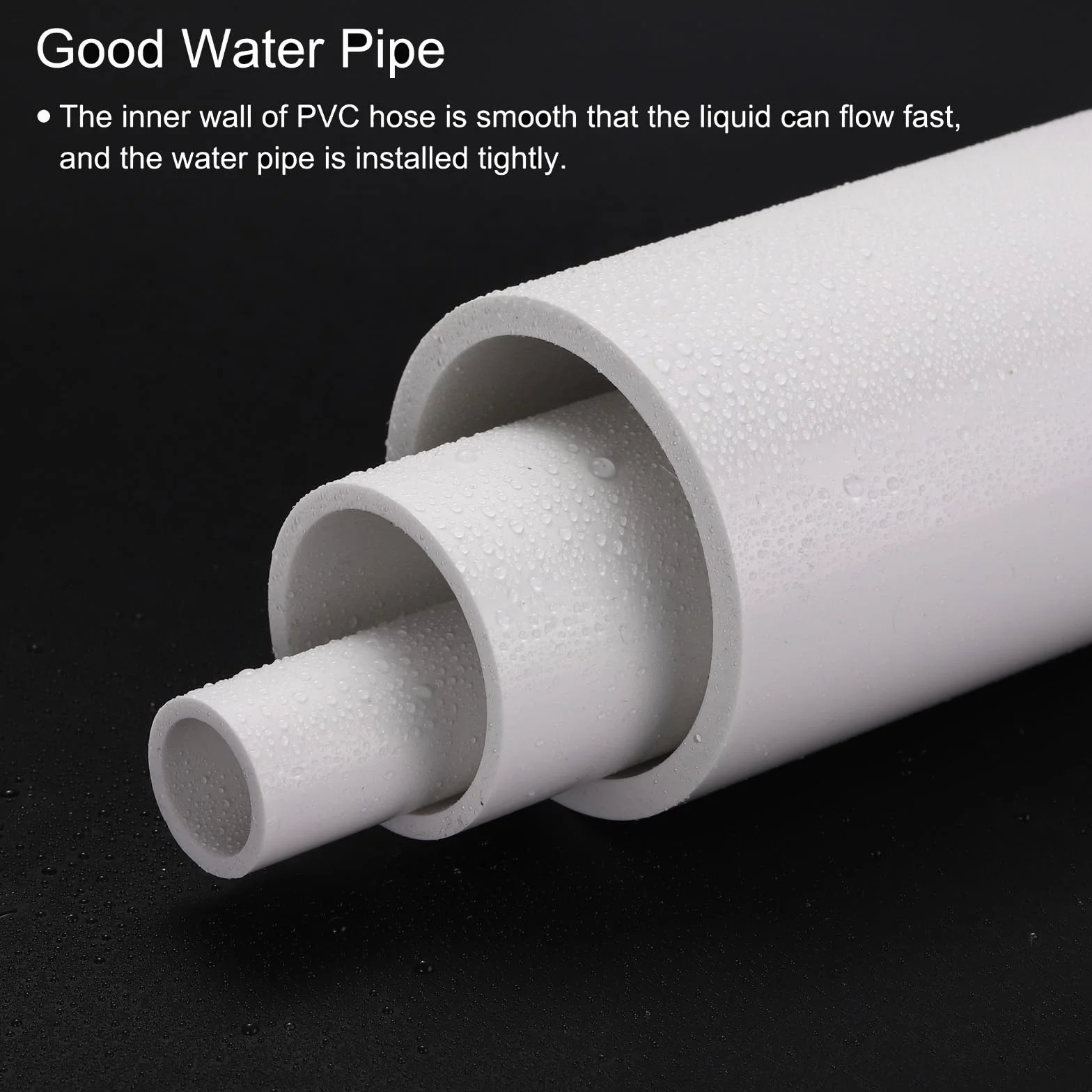 QUARKZMAN Wąż PVC sztywny okrągły 21,4 mm ID 25 mm OD 8" biały