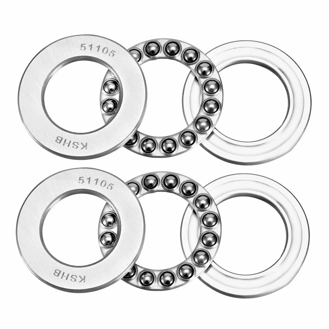 sourcing map 2 x 51105 osiowe łożysko kulkowe 25 mm x 42 mm x 11 mm stal chromowana ABEC3 wałek jednorzędowy