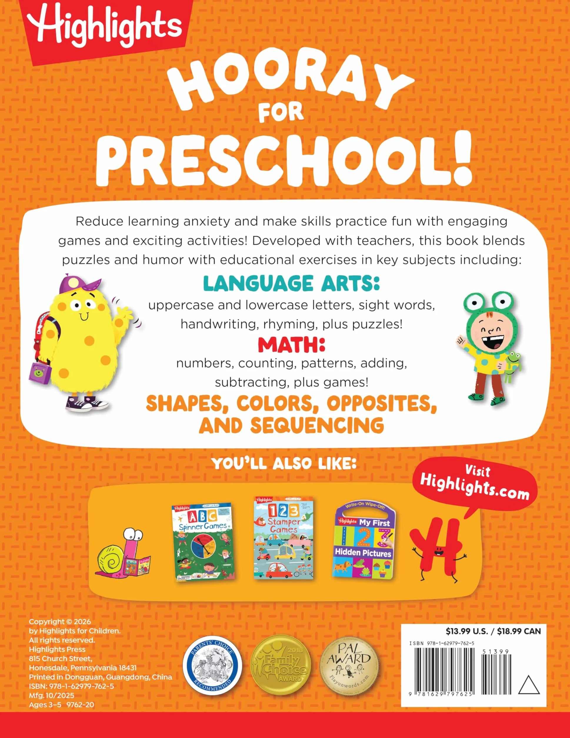 Preschool Big Fun Workbook: 256-Page Preschool Learning & Activity Workbook with Math, Writing, Shapes & Puzzles