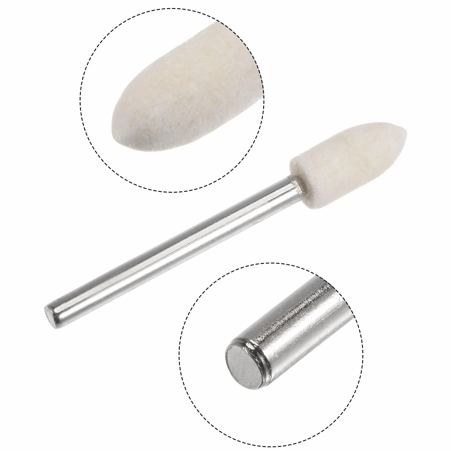 QUARKZMAN 5 sztuk stożkowe bity do polerowania filcowe 6 mm głowica 1/8 cala