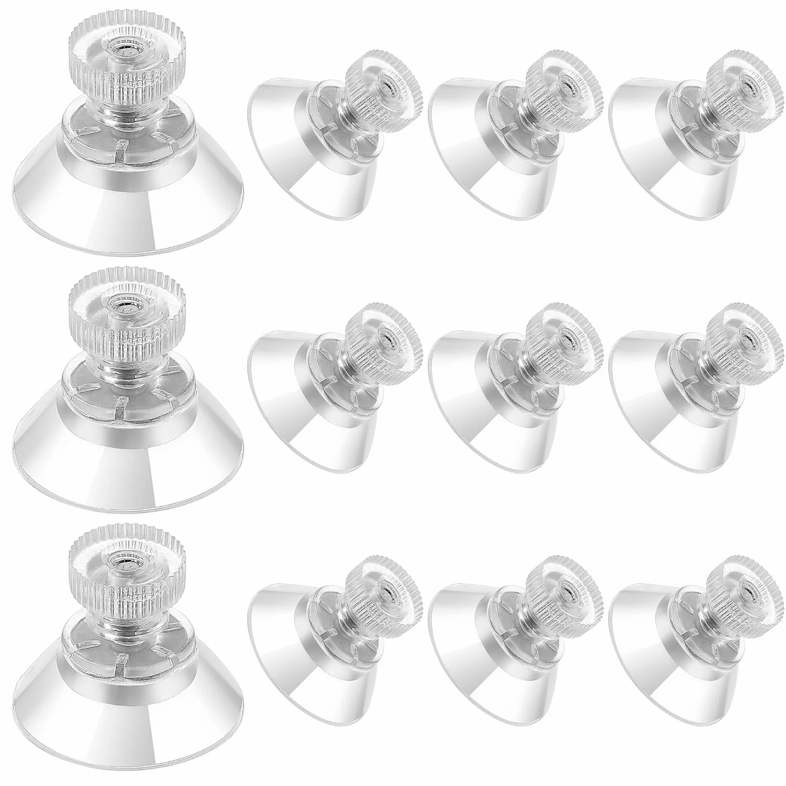 JIEYAO 12 szt. mini przyssawek z tworzywa sztucznego, 25 mm, przezroczyste tworzywo sztuczne, ze śrubami, mała bardzo mocna przyssawka do okien, łazienek, szklanych ścian, osłon przeciwsłonecznych do