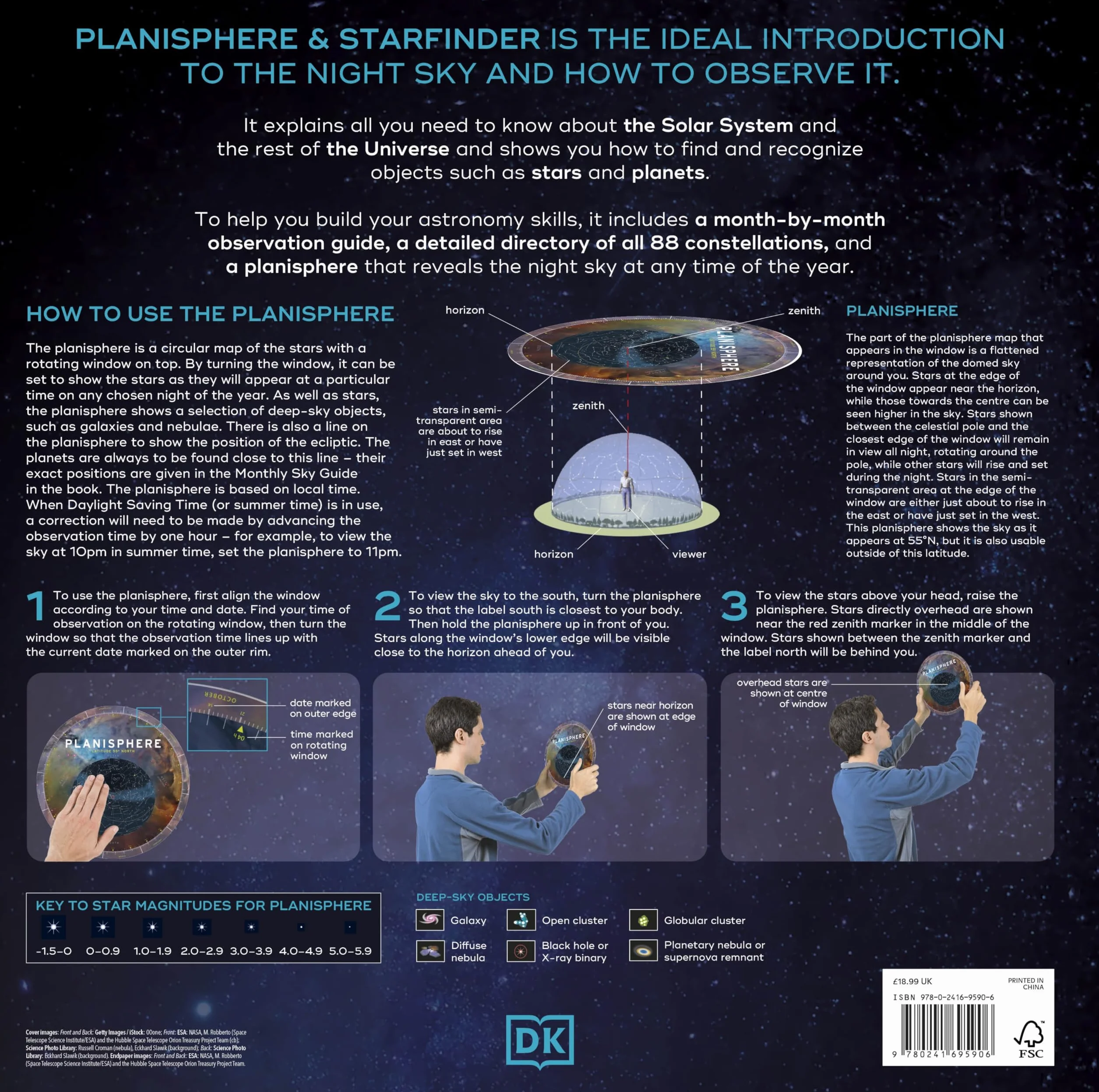 Planisphere and Starfinder with Easy-to-Use Planisphere