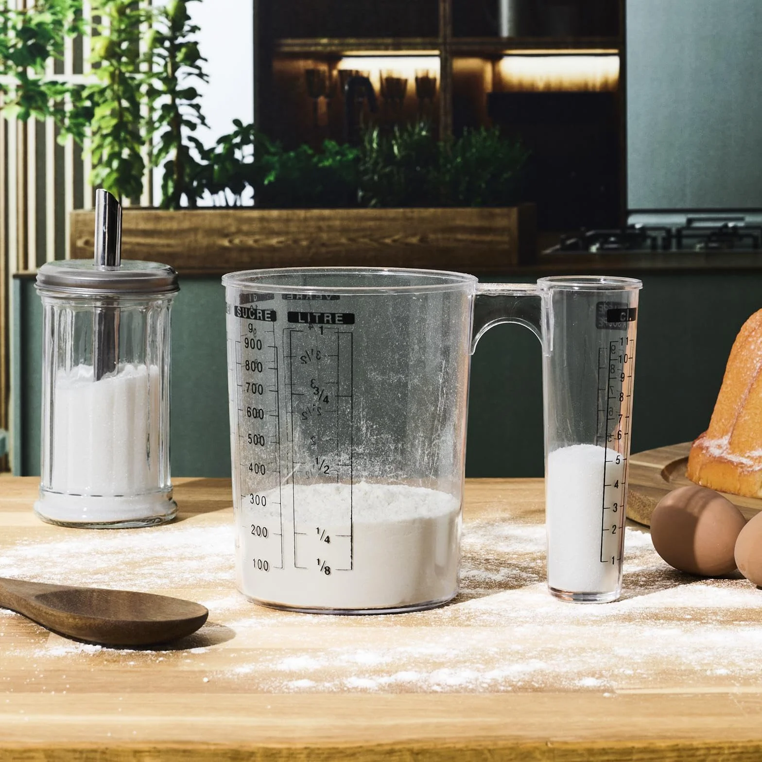 LILY COOK, KP0072, Przezroczysta miarka z tworzywa sztucznego, ergonomiczna i precyzyjna do odmierzania cieczy i ciał stałych, łatwa do czyszczenia, pojemność 189 cl, przezroczysty kolor