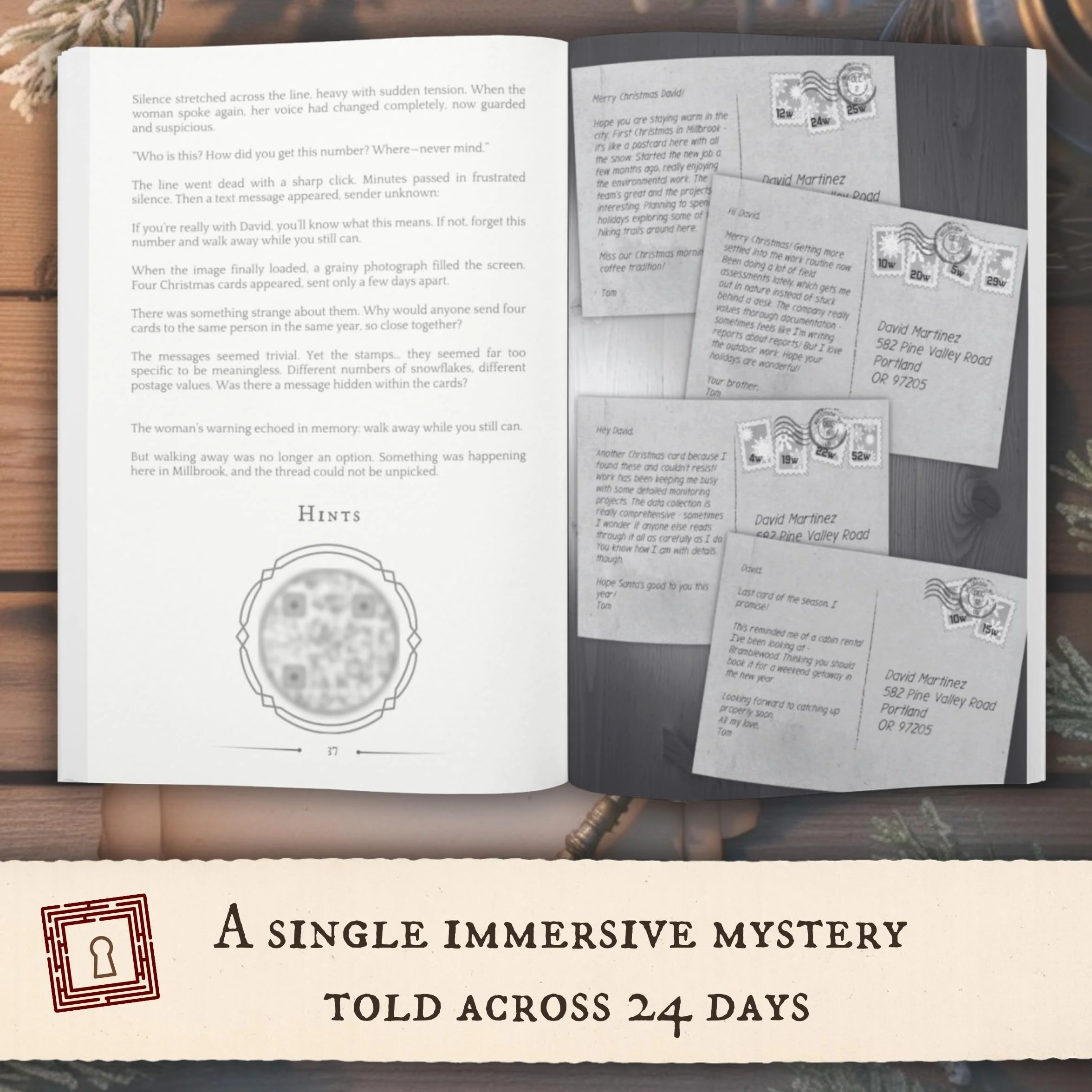 Mystery Escape Room Advent Calendar for Adults Bramblewood Cabin 24 Secrets