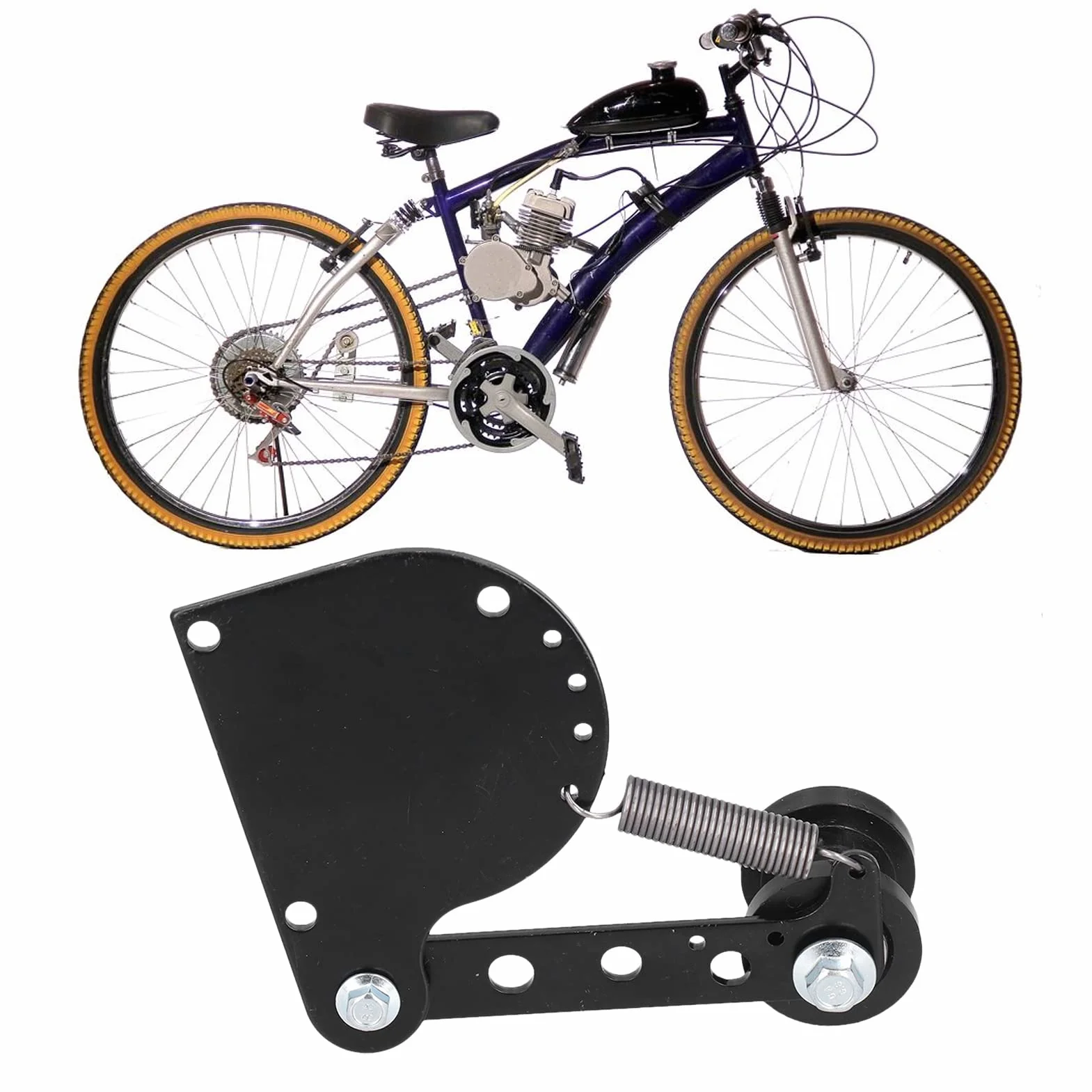 Zestaw napinacza łańcucha do roweru zmotoryzowanego, 13 sztuk/zestaw do roweru zmotoryzowanego, silnik 2-suwowy, zestaw napinacza łańcucha z czarną sprężyną, odpowiedni do roweru