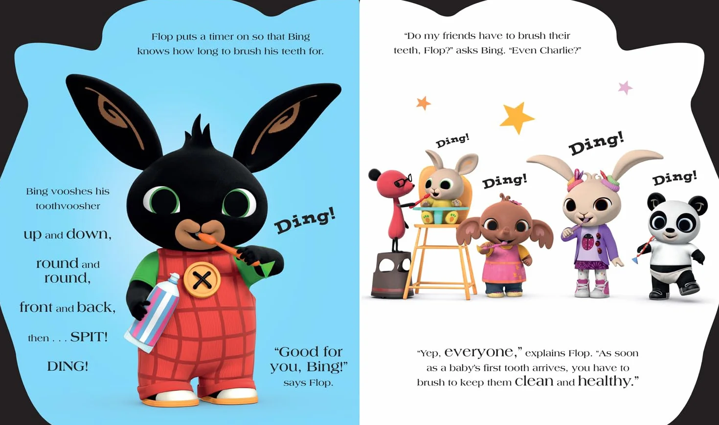 Bing Brush with Bing! Shaped Board Book for Children Toothbrushing