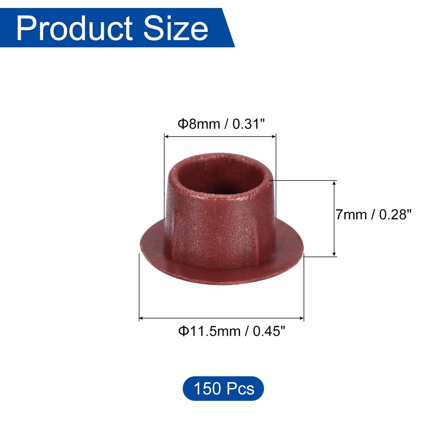 Zaślepki otworów śrubowych 8 mm (5/16") plastikowe okrągłe QUARKZMAN 150 sztuk