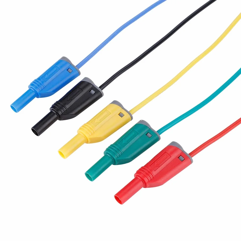 5 sztuk 3,3 stopy P1050-1 4mm przewód pomiarowy wtyczka bananowa bezpieczeństwo miękki silikon drut stos przewód pomiarowy 14AWG do multimetru