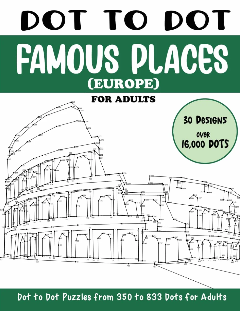 Dot to Dot Famous Places Europe for Adults Connect the Dots Book Over 16000 Dots