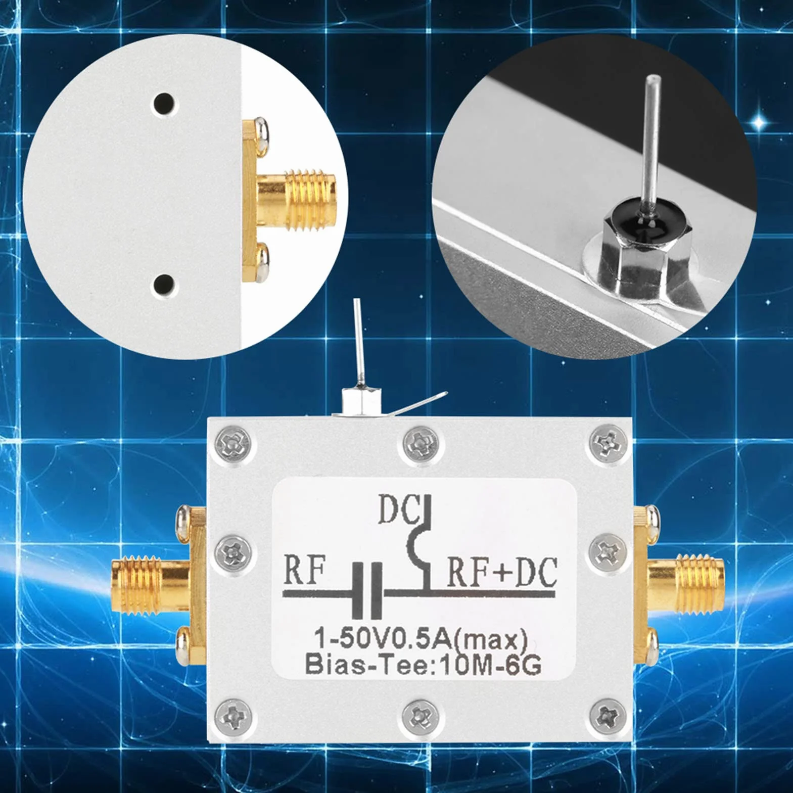 Estink Bias-T Trójnik Koaksjalny RF do Mikrofal, 10 MHz-6 GHz, Wysokiej Częstotliwości, 1 Sztuka